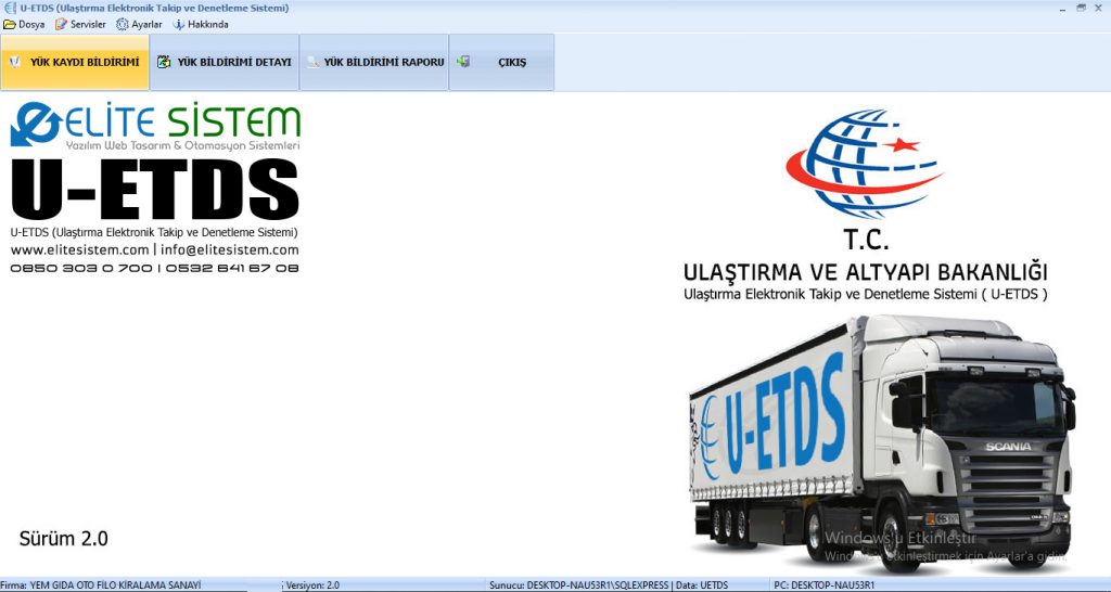 U-ETDS – Ulaştırma Elektronik Takip ve Denetim Sistemi Çözümlerimiz